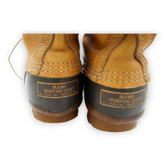 L.L. Bean Maine Hunting Shoe High Top Ankle Boots Women 7 Leather Rubber Lace Up - Picture 4 of 10